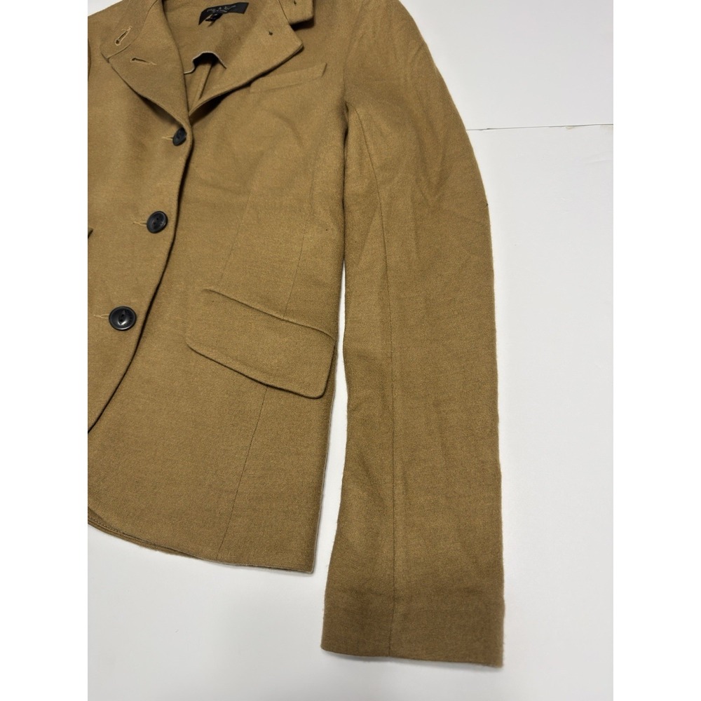 MSRP $598 Rag & Bone Slade Blazer Jacket Coat Dark Camel 100% Wool Women's Sz 4 - Picture 7 of 15